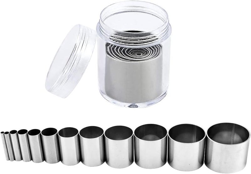 Fireboomoon 12 PCS Hole Hollow Punch Cutter Set with Storage Case,Stainless Steel Round Circle Ring Clay Cutters Ceramics Dotting Baking Indentation Mold Tools for Polymer Clay Pottery Handmade Craft - Image 5